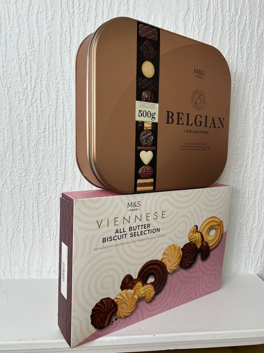 Luxury Belgian Chocolates in M&S Tin – Paired with Viennese Biscuits