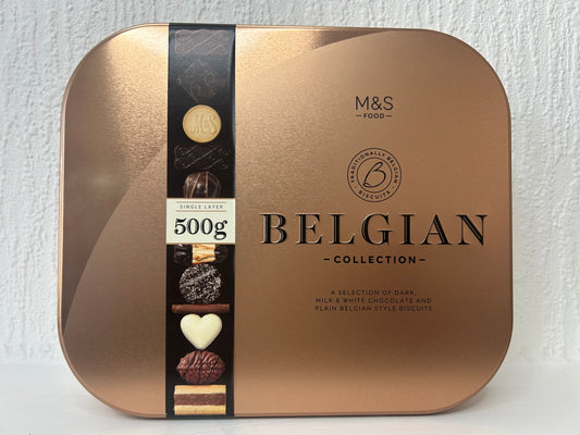 M&S Belgian Chocolate Biscuit Selection – 400g UK Import Gift Tin
