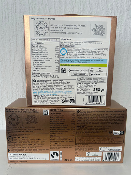 M&S Belgian Flake & Cocoa Dusted Chocolate Truffles