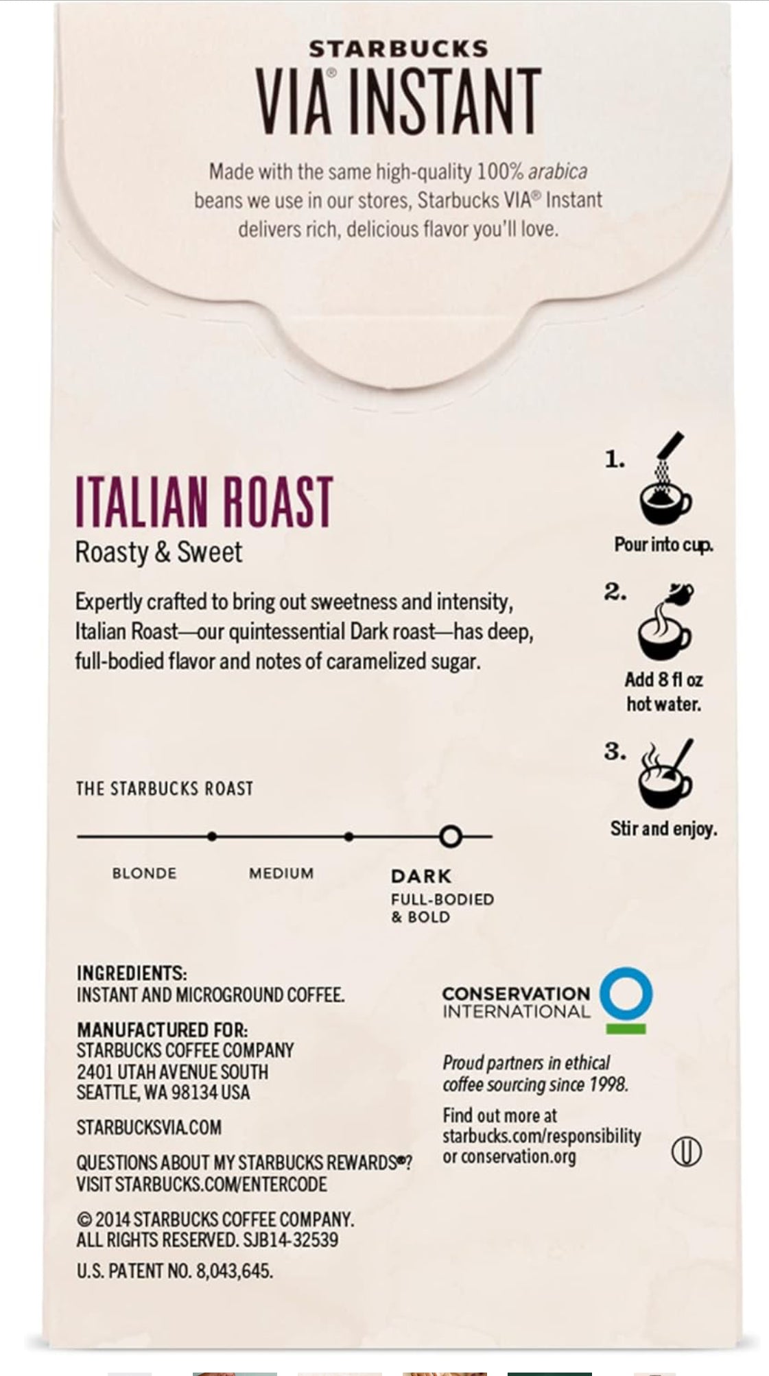 Rich Starbucks Dark Roast Instant Coffee – VIA Microground Style