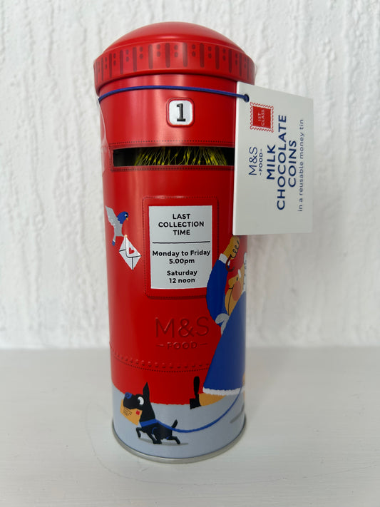 M&S Royal Mail Post Box Tin – Filled with Milk Chocolate Coins