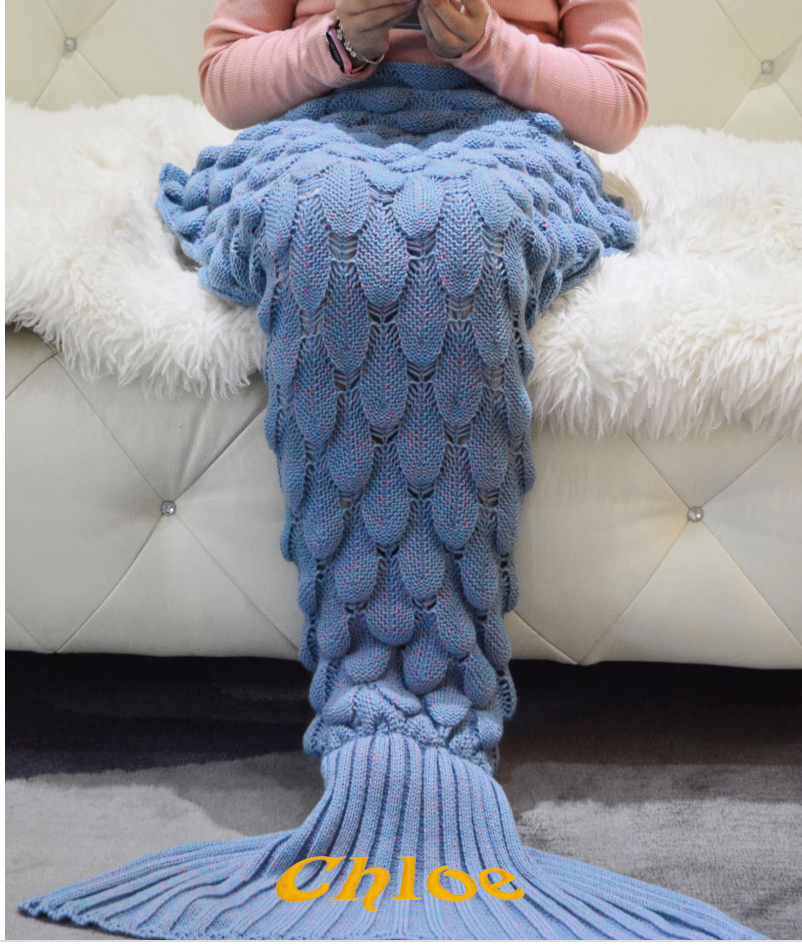Mermaid tail blanket gift for birthdays or Christmas