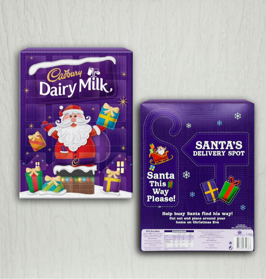 Close-up of Cadbury advent calendar design