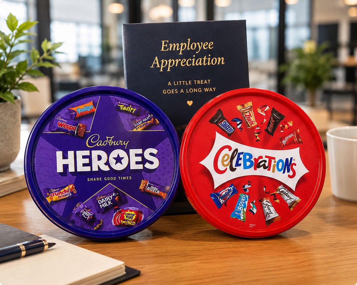 Corporate Christmas chocolate gift box with British confectionery
