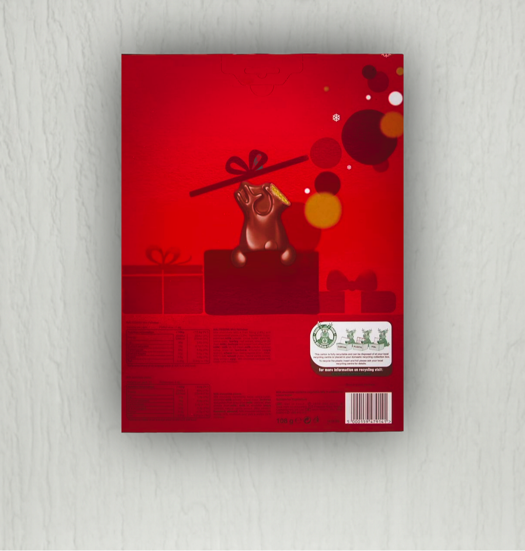 Inside view of Maltesers Advent Calendar with chocolate compartments