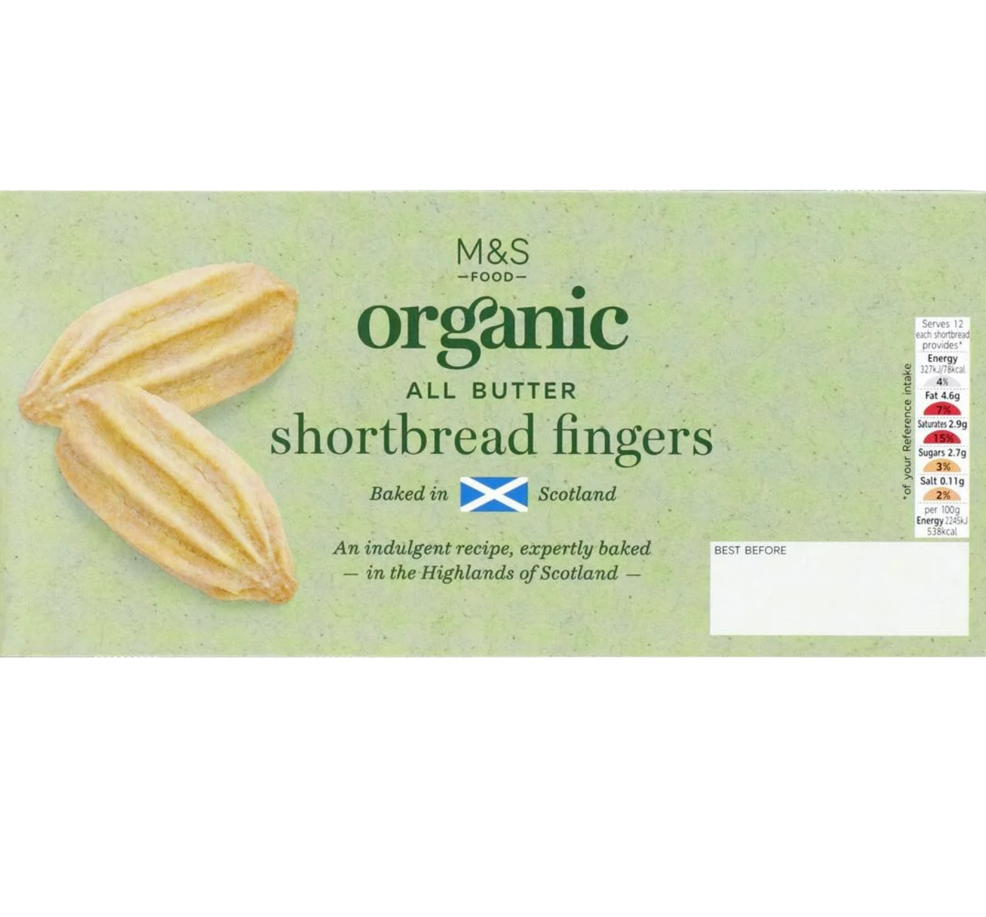 M&S organic Scottish shortbread fingers 175g each