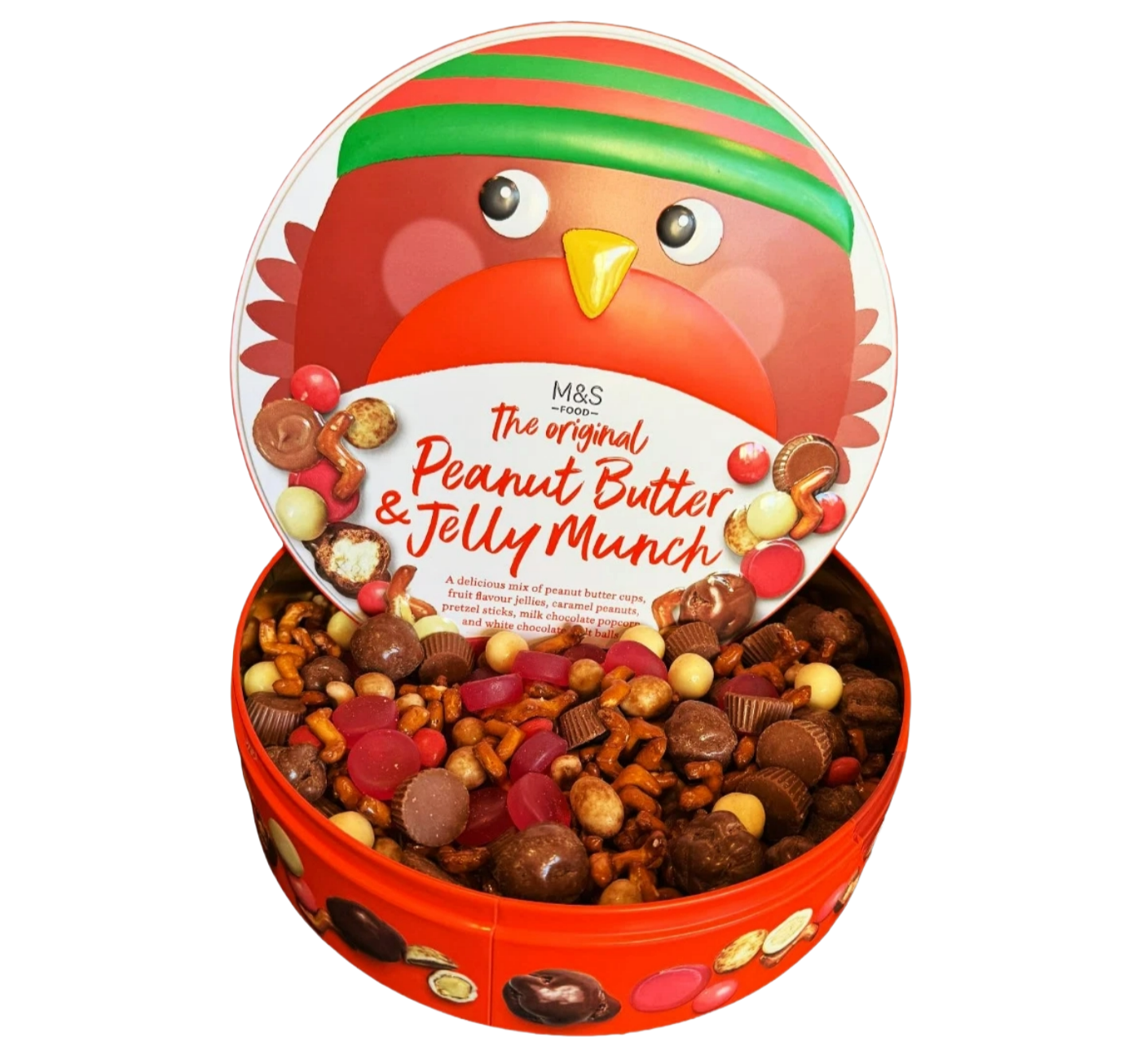 Sweet and salty M&S snack mix with peanut butter, chocolate, and jellies