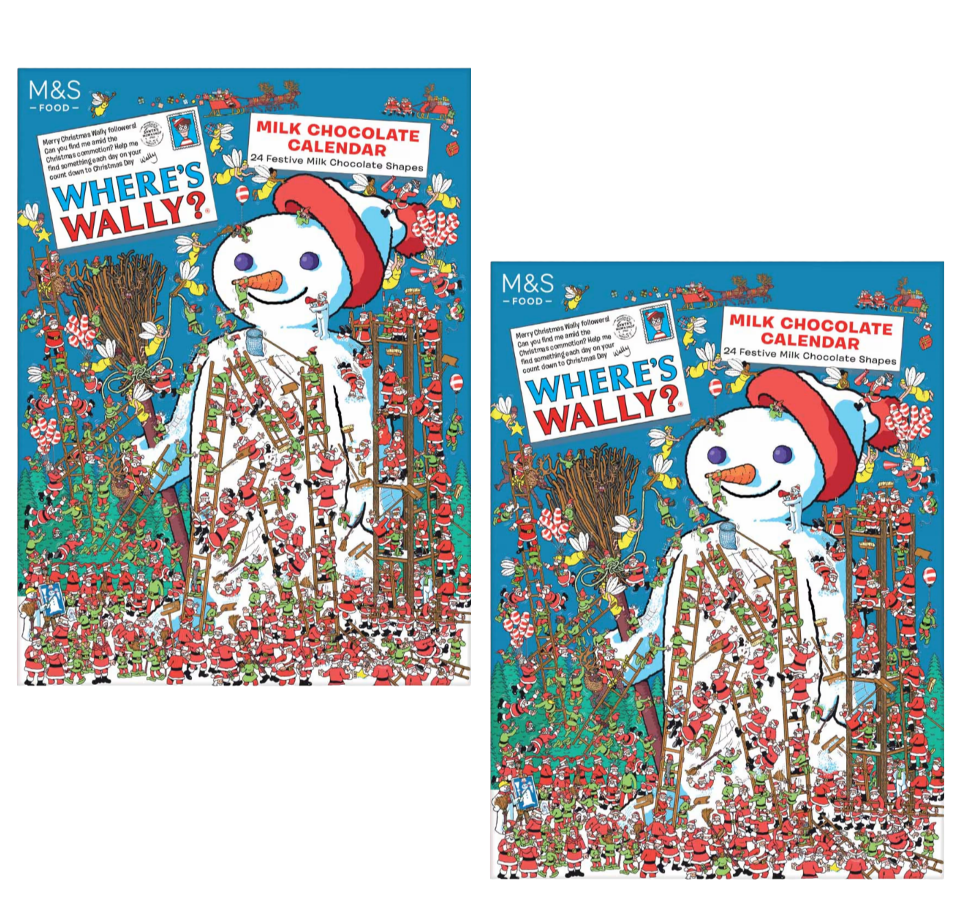 Front view of M&S Where’s Wally Advent Calendar 80g pack of 2