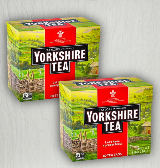 Front view of Yorkshire Tea 80 Bags pack of 2