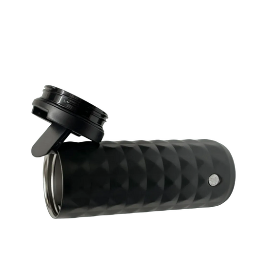 Angled photo of rare Starbucks Luxor Black travel tumbler