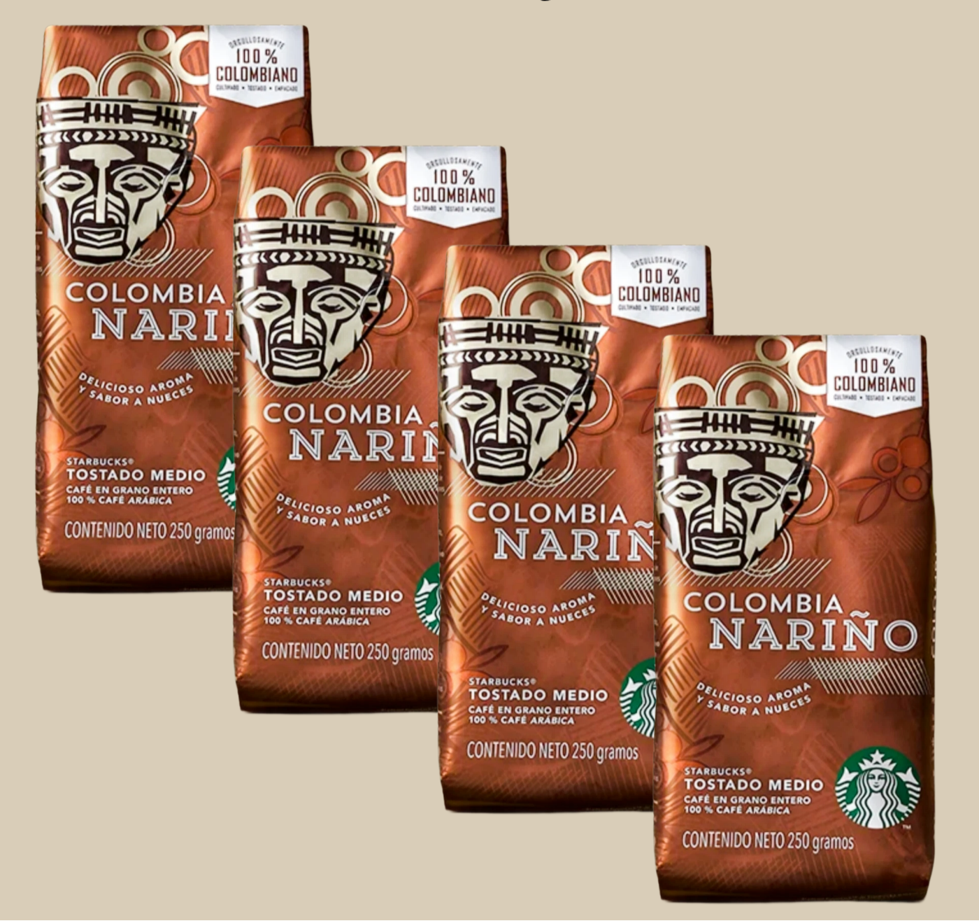 Imported Starbucks Colombia Nariño Whole Bean Coffee 4-pack for USA customers