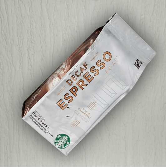 Starbucks Decaf Espresso Roast 227g bag – roasted coffee beans UK edition