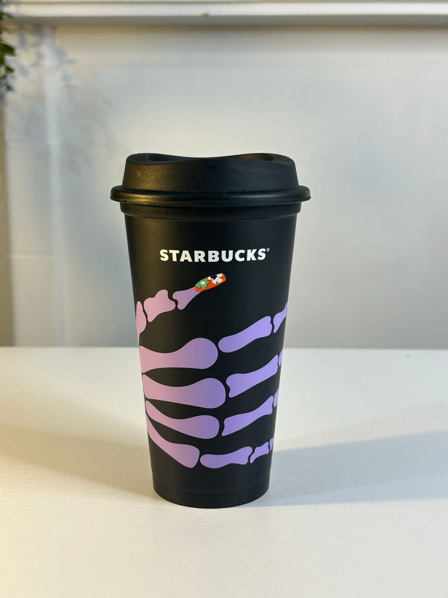 Starbucks Halloween Skeleton Hand Plastic Cup 16oz