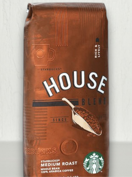 Starbucks House Blend Whole Bean Coffee 227g bag – medium roast balanced flavor