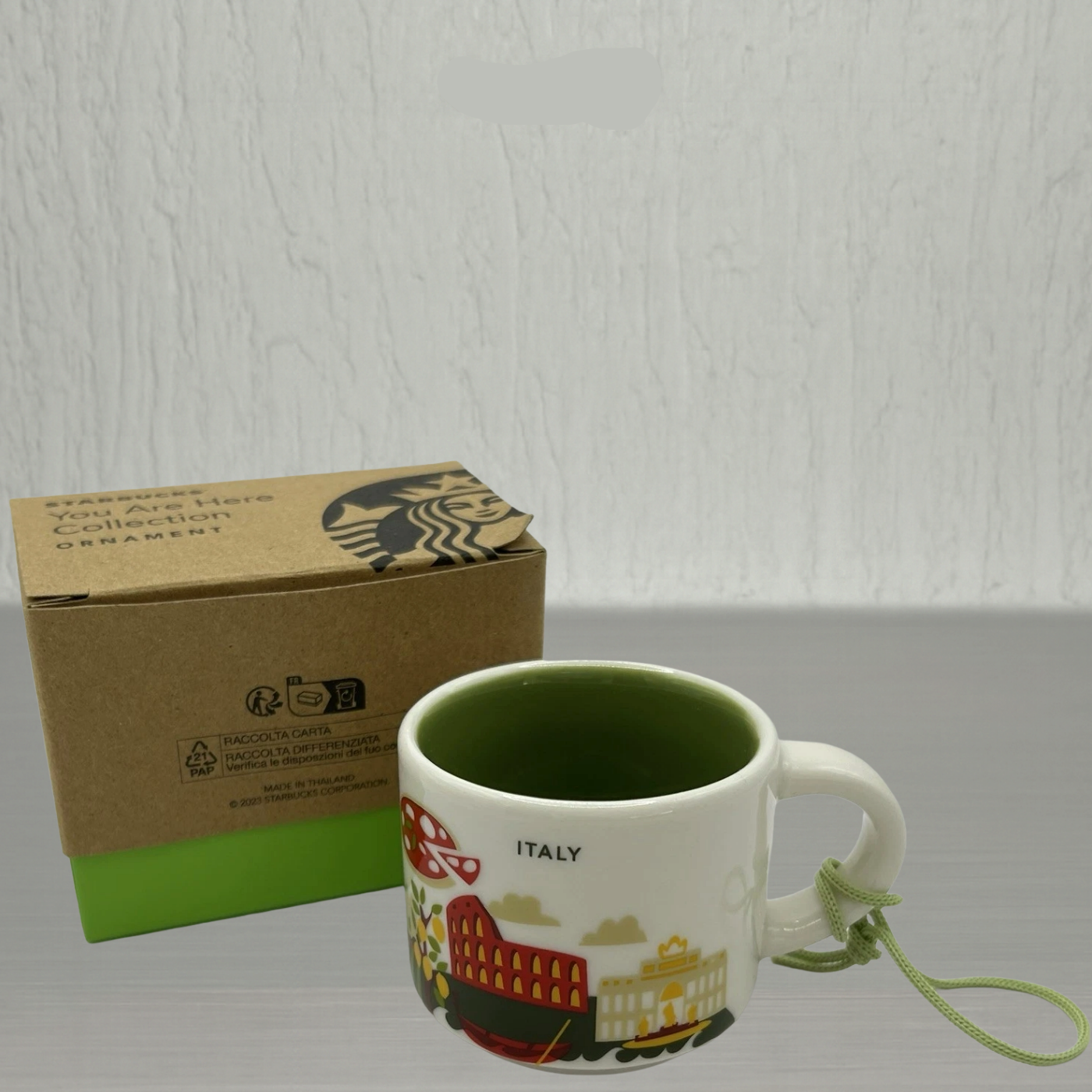 Starbucks Italy You Are Here Mini Mug 2oz side angle – ceramic collectible ornament
