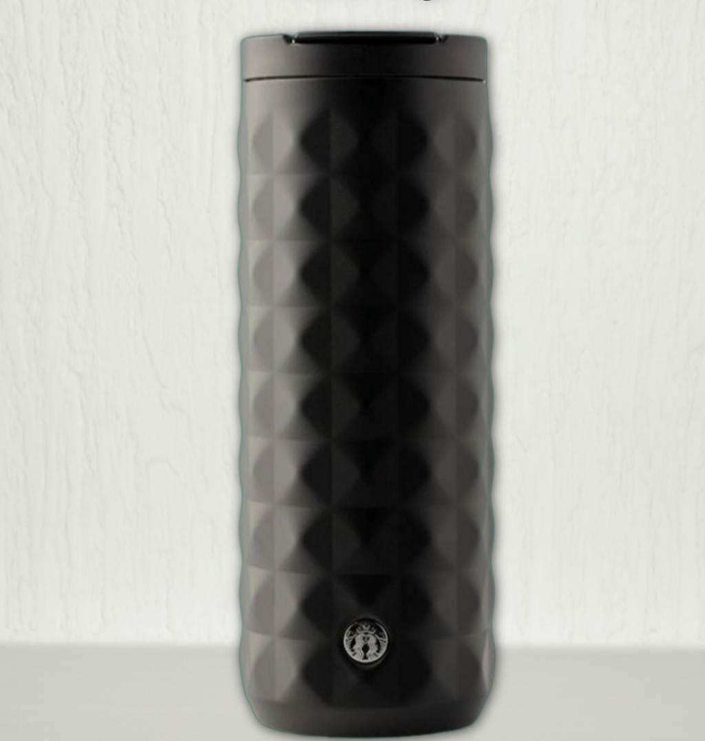 Starbucks Luxor Black stainless steel tumbler 16oz front