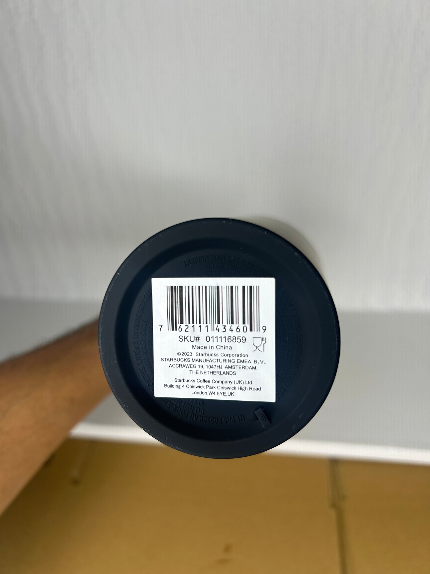 Open lid view of Starbucks Timi Matte Black Insulated Tumbler 12oz