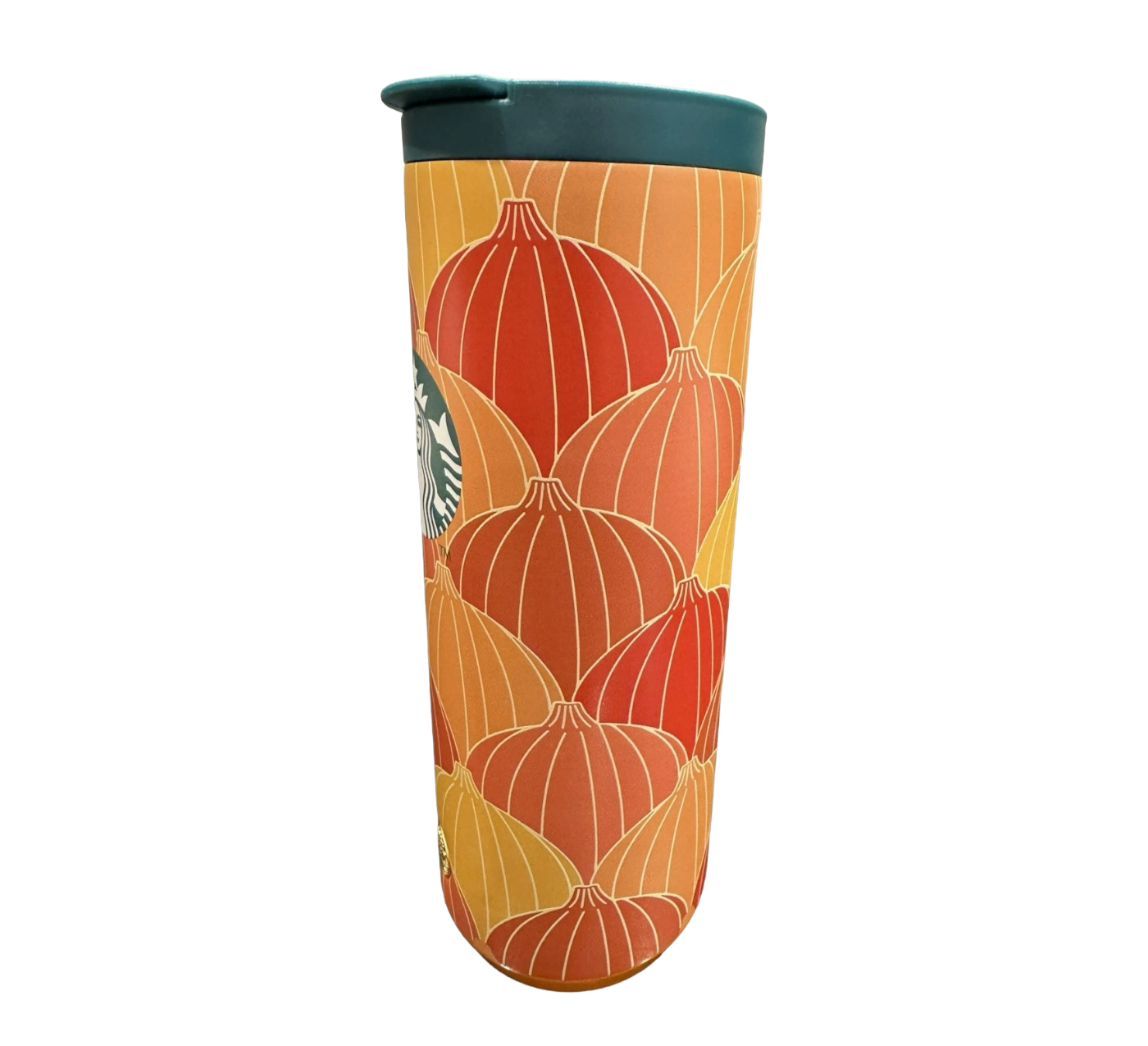 Side profile of Starbucks Pumpkin Stainless Steel Tumbler 16oz collectible