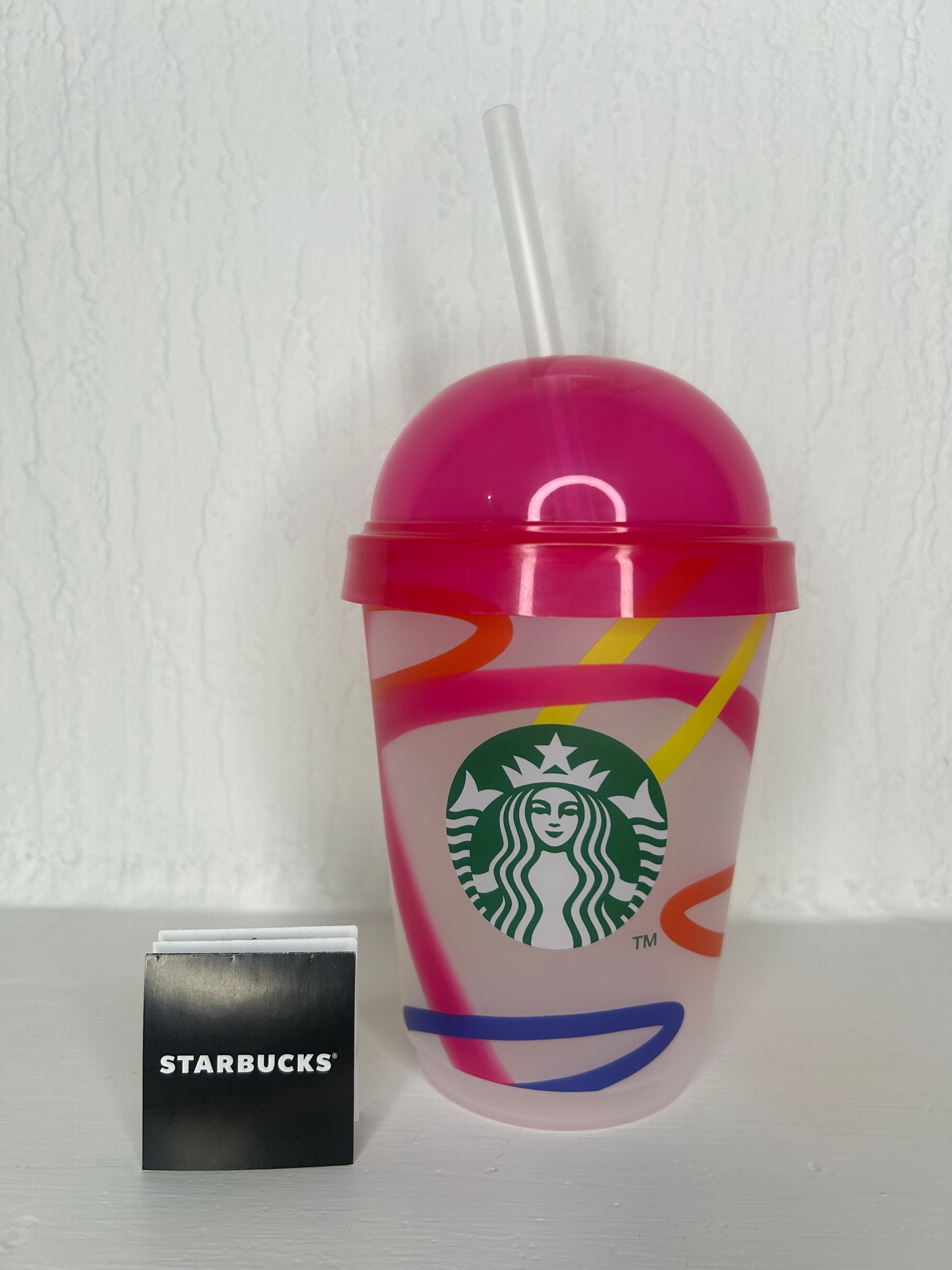 Front view of Starbucks Red Loop Cup 12oz reusable holiday edition