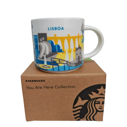 Starbucks You Are Here Lisboa Mug 16oz side angle – ceramic collectible coffee mug