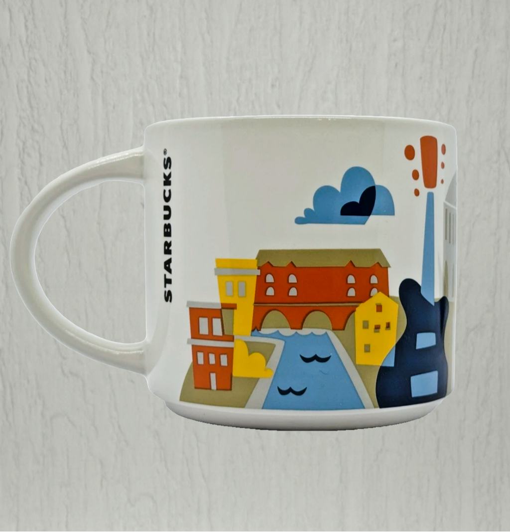 Starbucks You Are Here Manchester Mug 16oz side angle – ceramic collectible coffee mug
