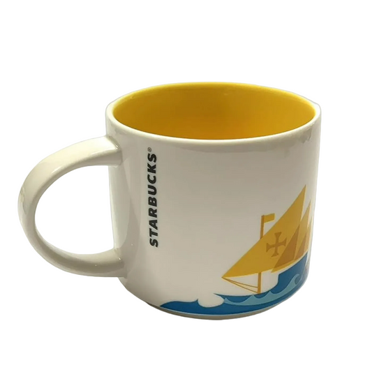 Starbucks You Are Here Portugal Mug 16oz side angle – ceramic collectible coffee mug