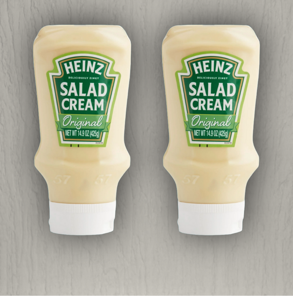 Two Heinz Salad Cream bottles 