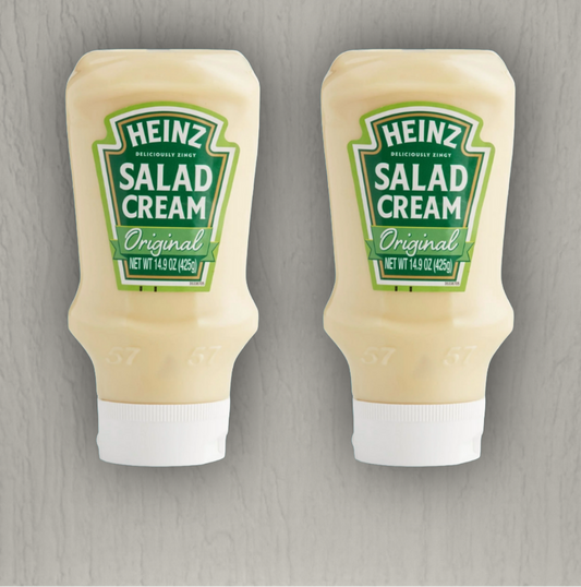 Two Heinz Salad Cream bottles 