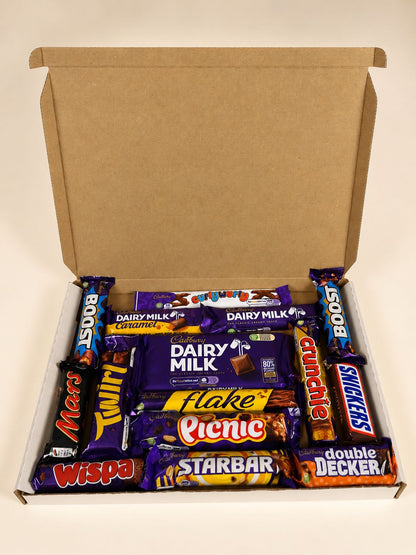 British chocolate assortment gift box with personalised message