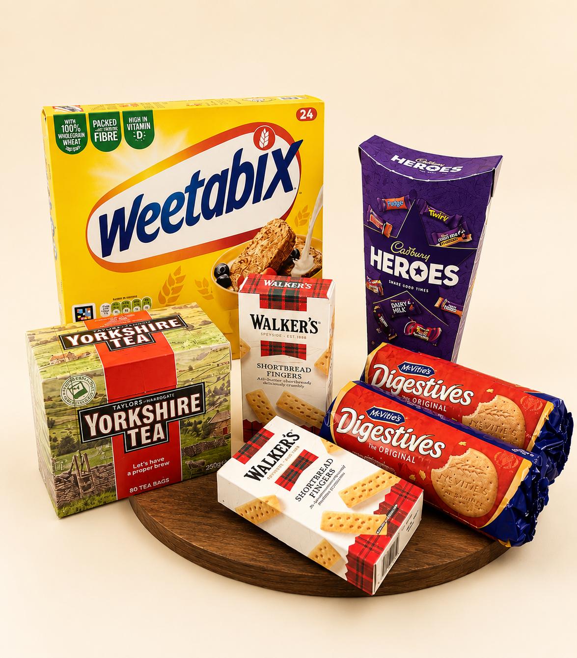 British Breakfast Essentials Hamper with tea and treats