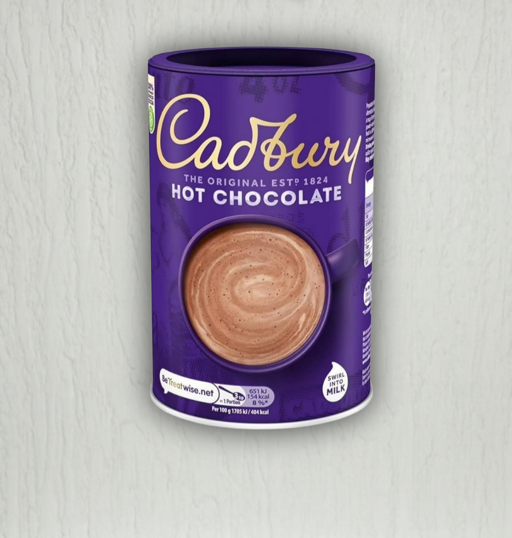 Cadbury hot chocolate canister