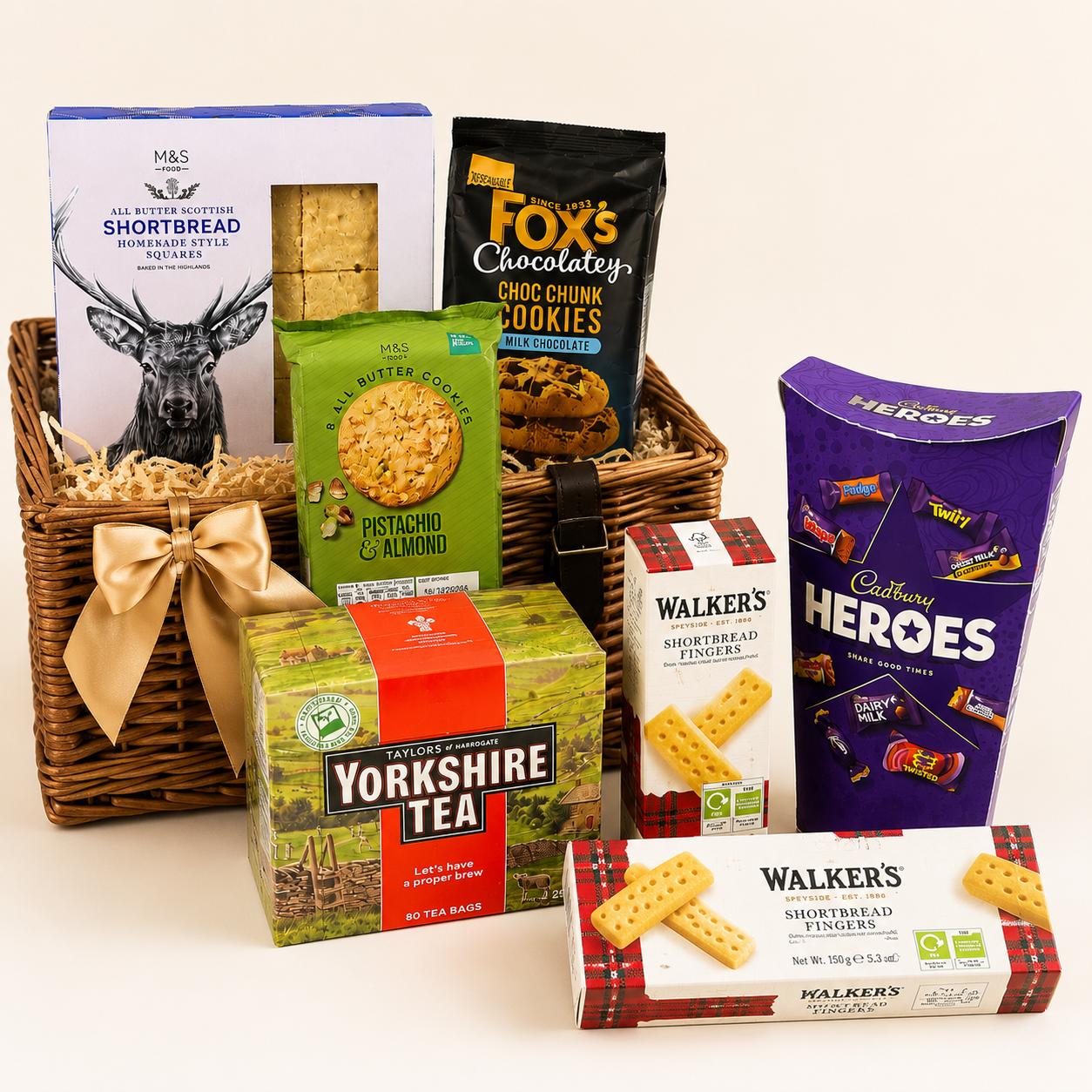 Corporate tea gift box with biscuits and chocolates