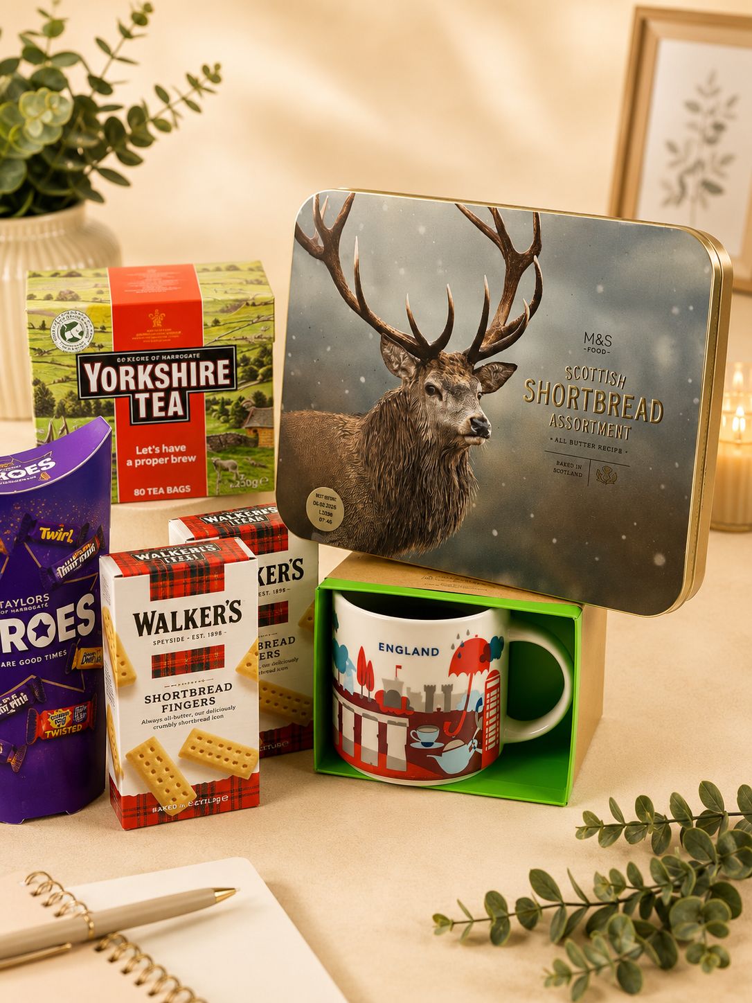 Luxury British gift box with Starbucks England mug