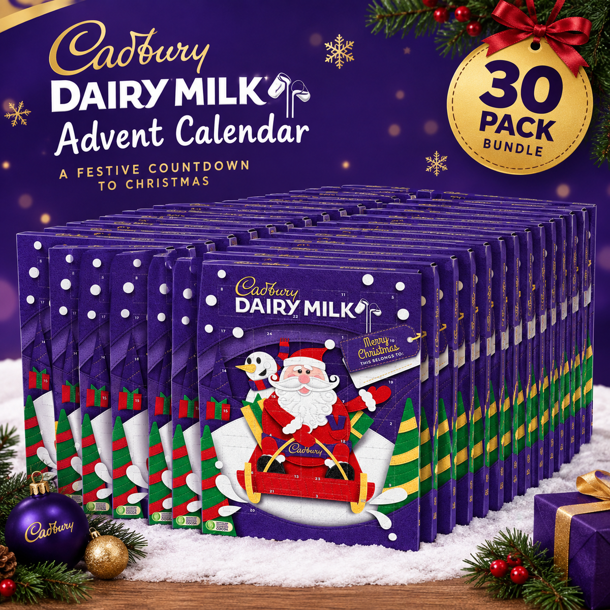 Cadbury Advent Calendar Pack of 30 for Christmas