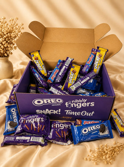 Large Cadbury & OREO gift box with individually wrapped treats 64-piece Cadbury snack assortment for offices and parties