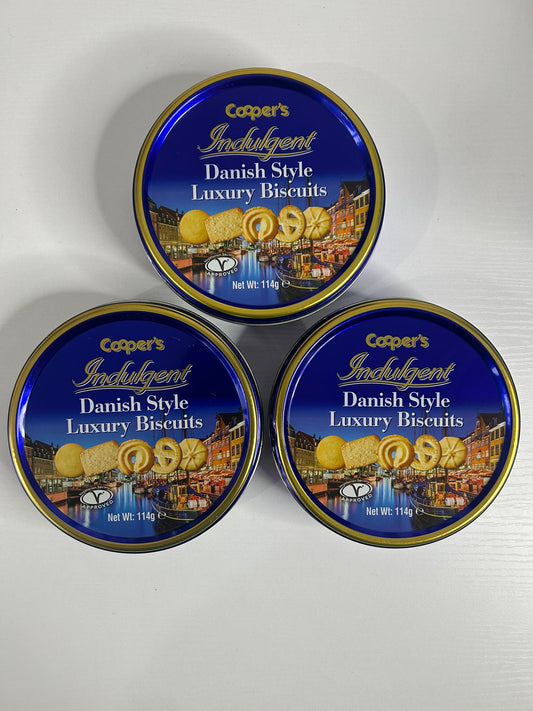 Cooper’s Danish Style Luxury Biscuits pack of 3 tins front view