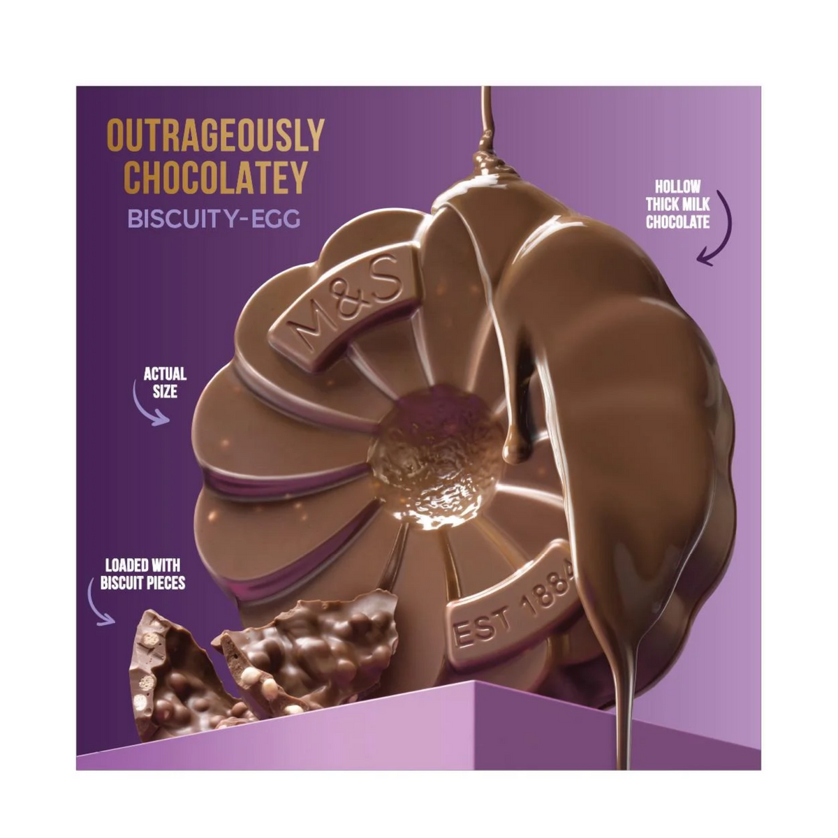 M&S biscuity Easter egg thick milk chocolate