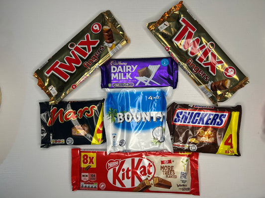 Festive holiday chocolate selection pack with assorted UK chocolate bars