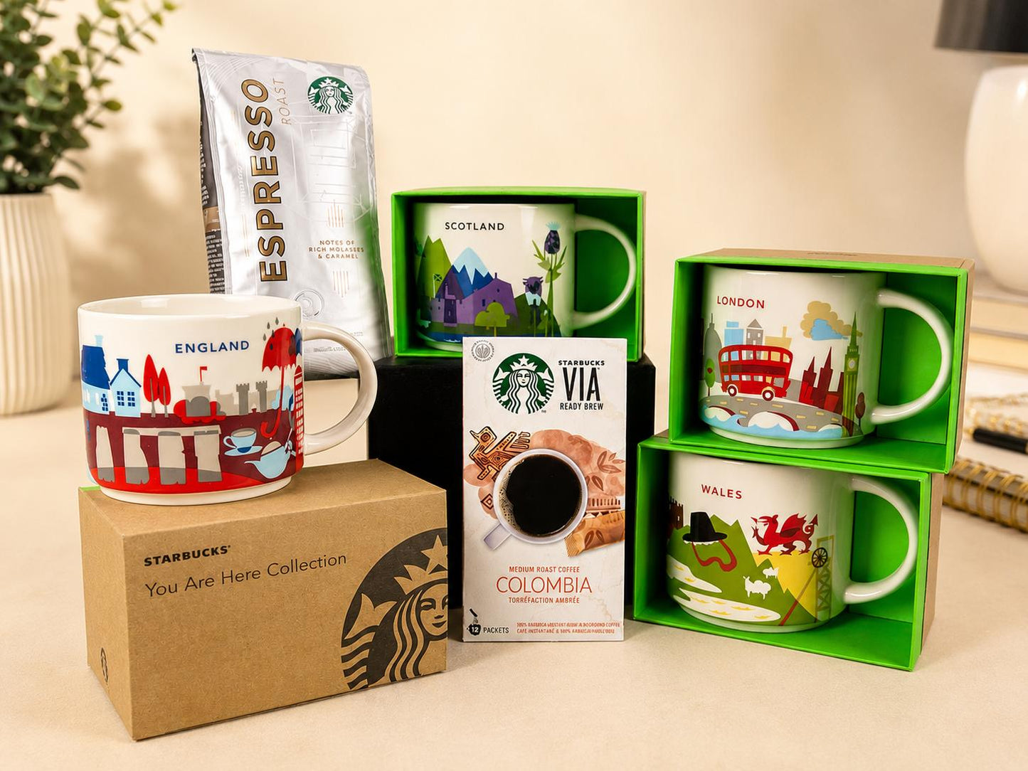 Starbucks UK Collector Gift Box with YAH mugs