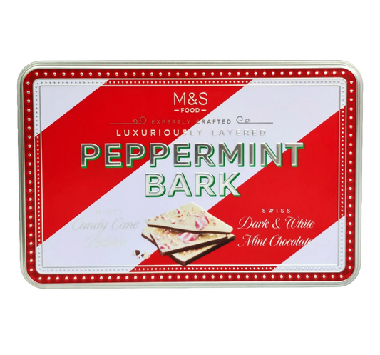 M&S Peppermint Bark 250g festive holiday chocolate box front view
