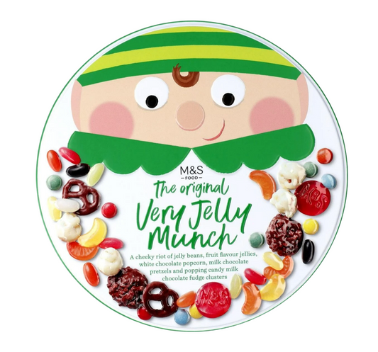 M&S The Original Very Jelly Munch 580g festive tin front view
