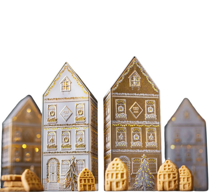 M&S white LED shortbread house tin