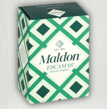 Close-up of Maldon Sea Salt Flakes showing crystal texture