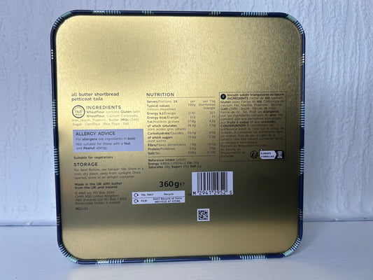 M&S All Butter Scottish Shortbread Petticoat Tail Tin – 360g Gift