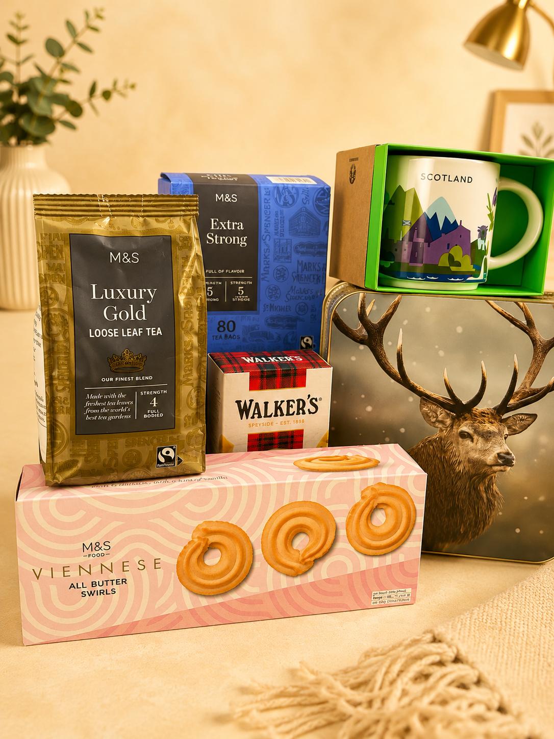 Starbucks Scotland mug and Scottish biscuit gift box