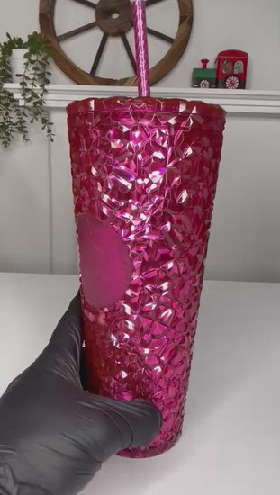 Starbucks Holiday 2024 Bling Collection Hot Pink Cup