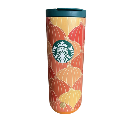 Starbucks Autumn 2025 Pumpkin Stainless Steel Tumbler 16oz front view