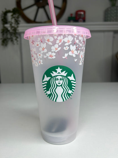 Starbucks Japanese Cherry Blossom Cold Cup 24oz with Straw Limited Edition