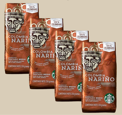 Imported Starbucks Colombia Nariño Whole Bean Coffee 4-pack for USA customers