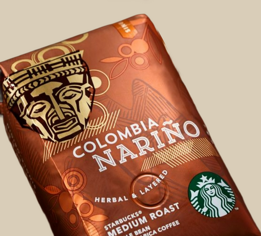 Side view of Starbucks Colombia Nariño Whole Bean Coffee 250g